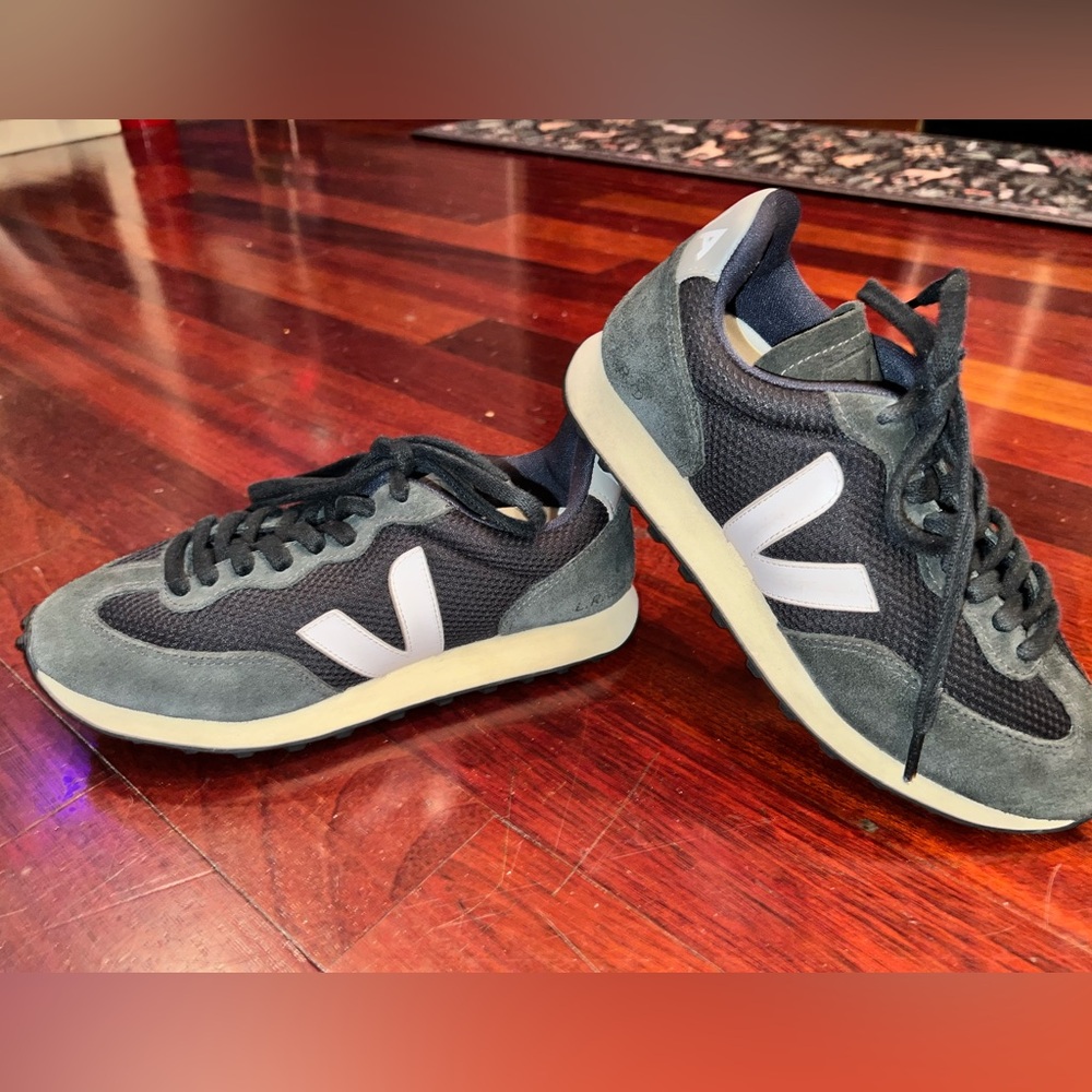 Veja Blue and Cream Sneakers - Picture 3 of 7